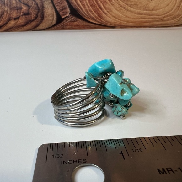 Turquoise Cluster Ring - Picture 3 of 4